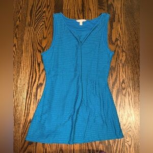 Banana Republic Blue Textured Scoop Neck Tank medium